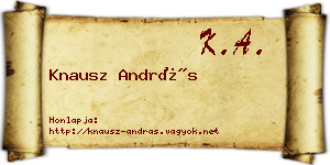 Knausz András névjegykártya